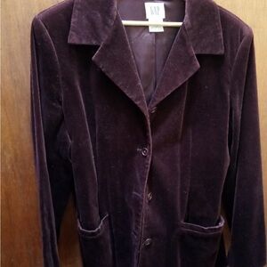 GAP Women's Velvet Blazer - Deep Brown